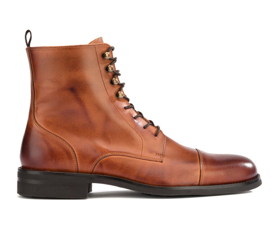 Derby boots homme à lacets Châtaigne patiné - ENFIELD II GOMME CITY