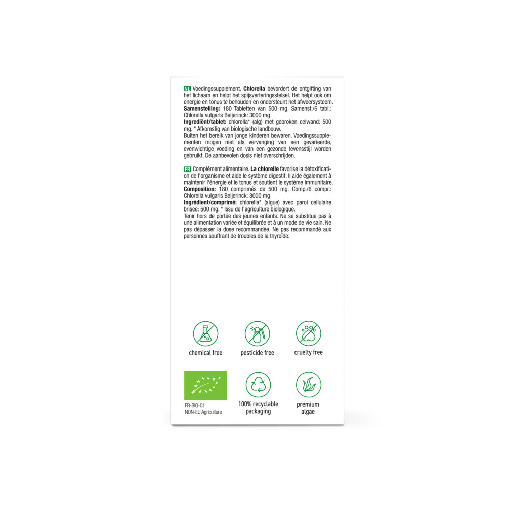 Purasana Chlorella 500 mg Bio 180 capsules
