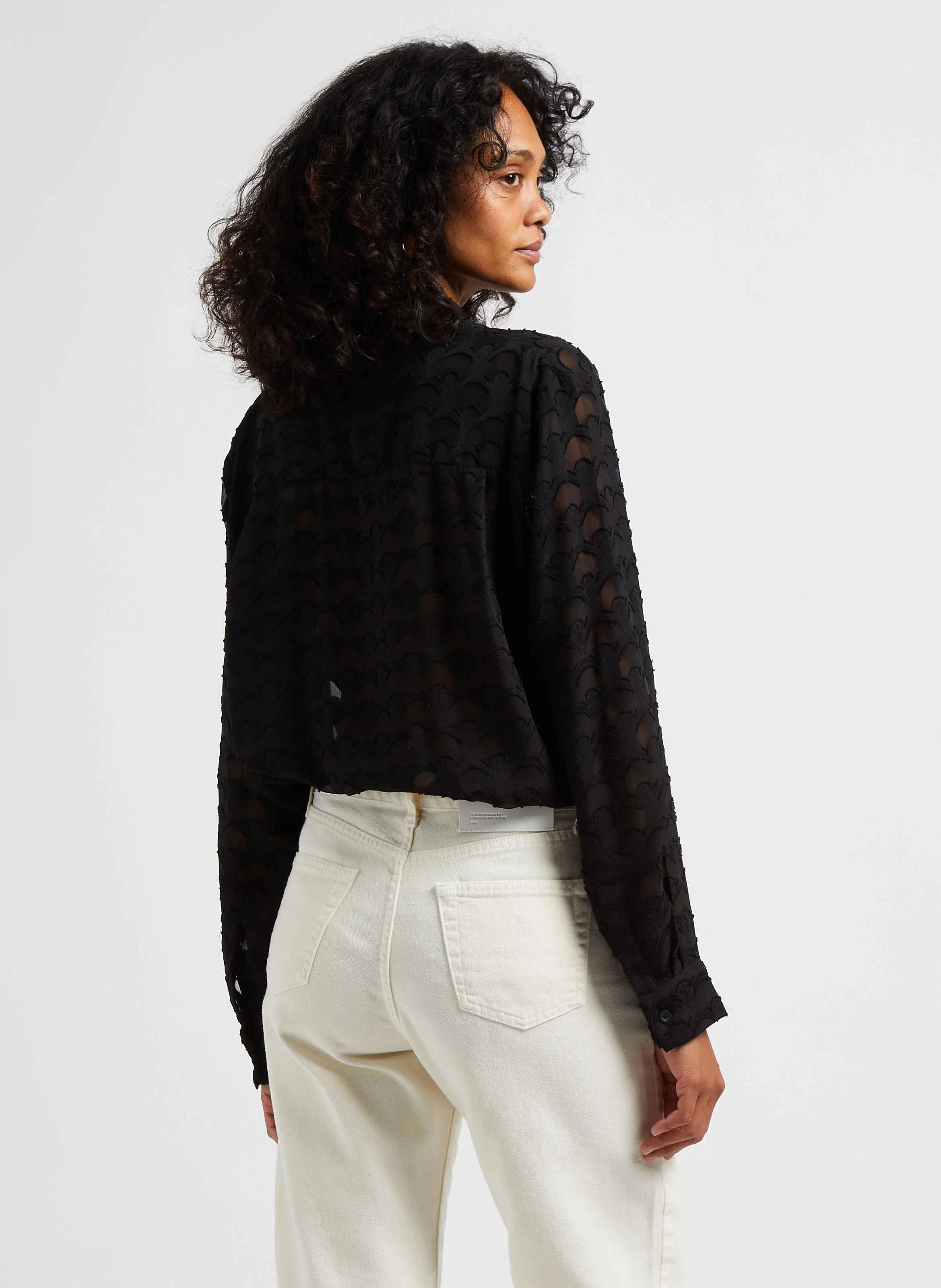 SIMONE - Chemise oversize col cravate | Noir