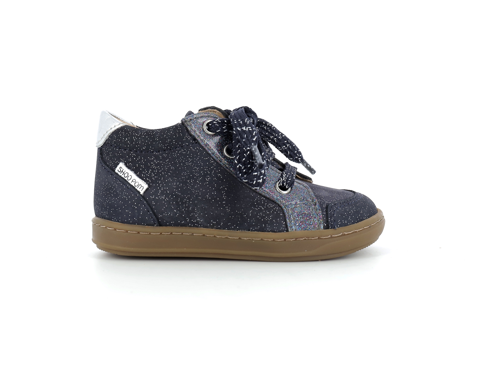 Shoopom-BOUBA ZIP BOX Nubuck Marine-Argent