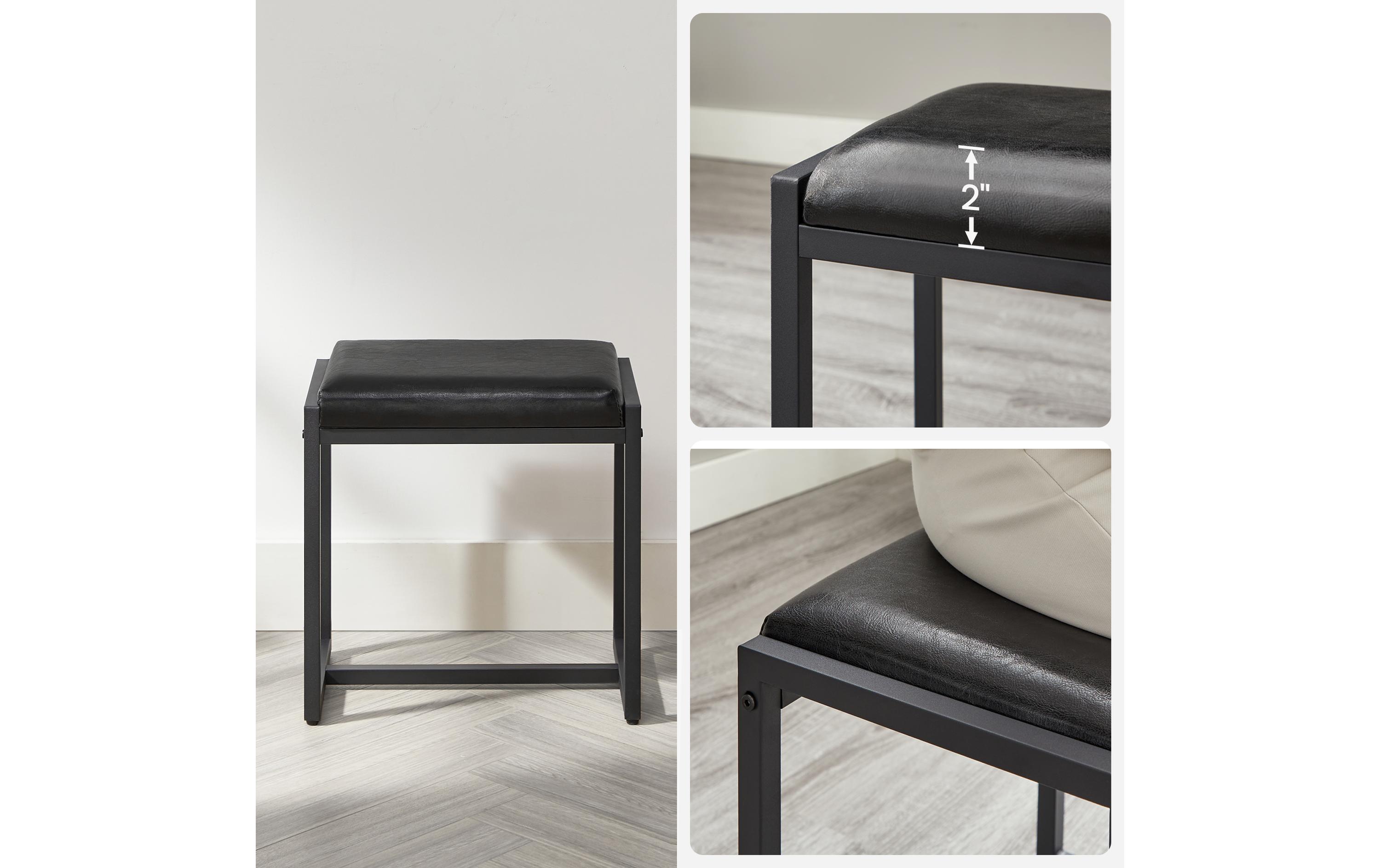 Schminktisch mit Hocker 90 x 141 cm, Braun/Schwarz<br>Schminktisch
