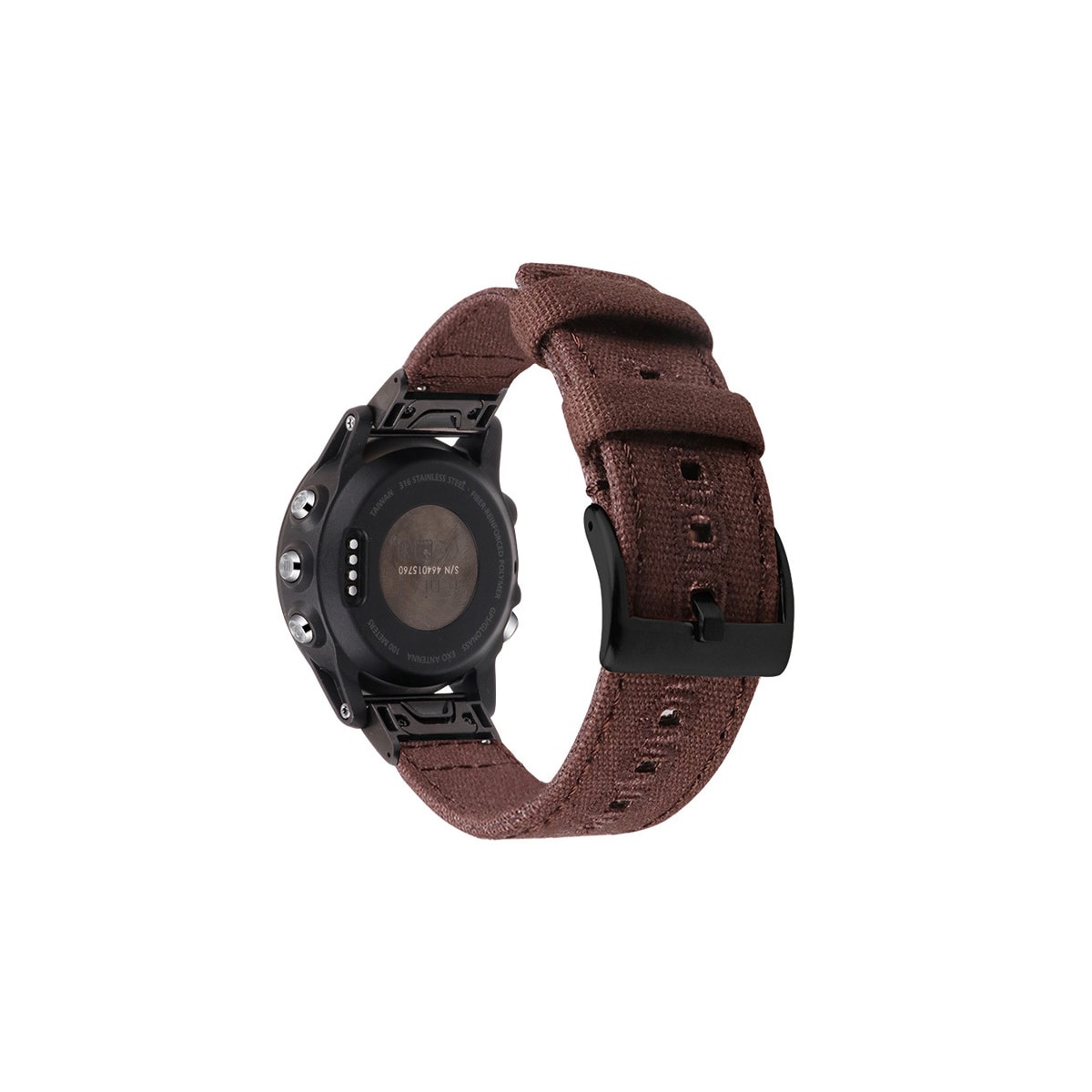Høykvalitets vevd lerretsrem for Garmin-klokke Brun S