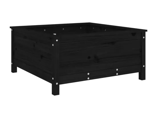 Jardinière noir 82,5x82,5x39 cm bois massif de pin