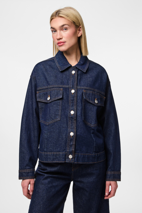 Pieces blauwe dames jas