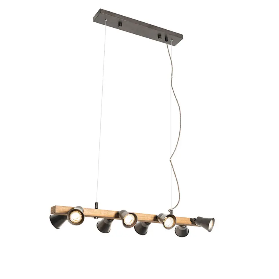 Qazqa hanglampen jelle zwart gu10