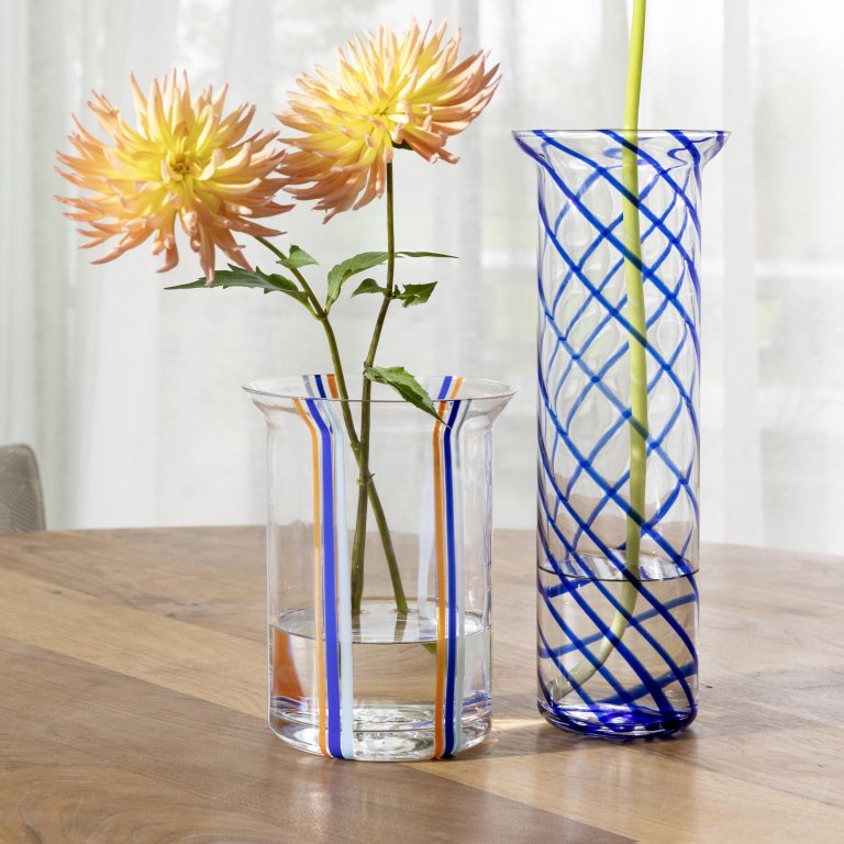 &klevering Yogu vaas spiral blauw