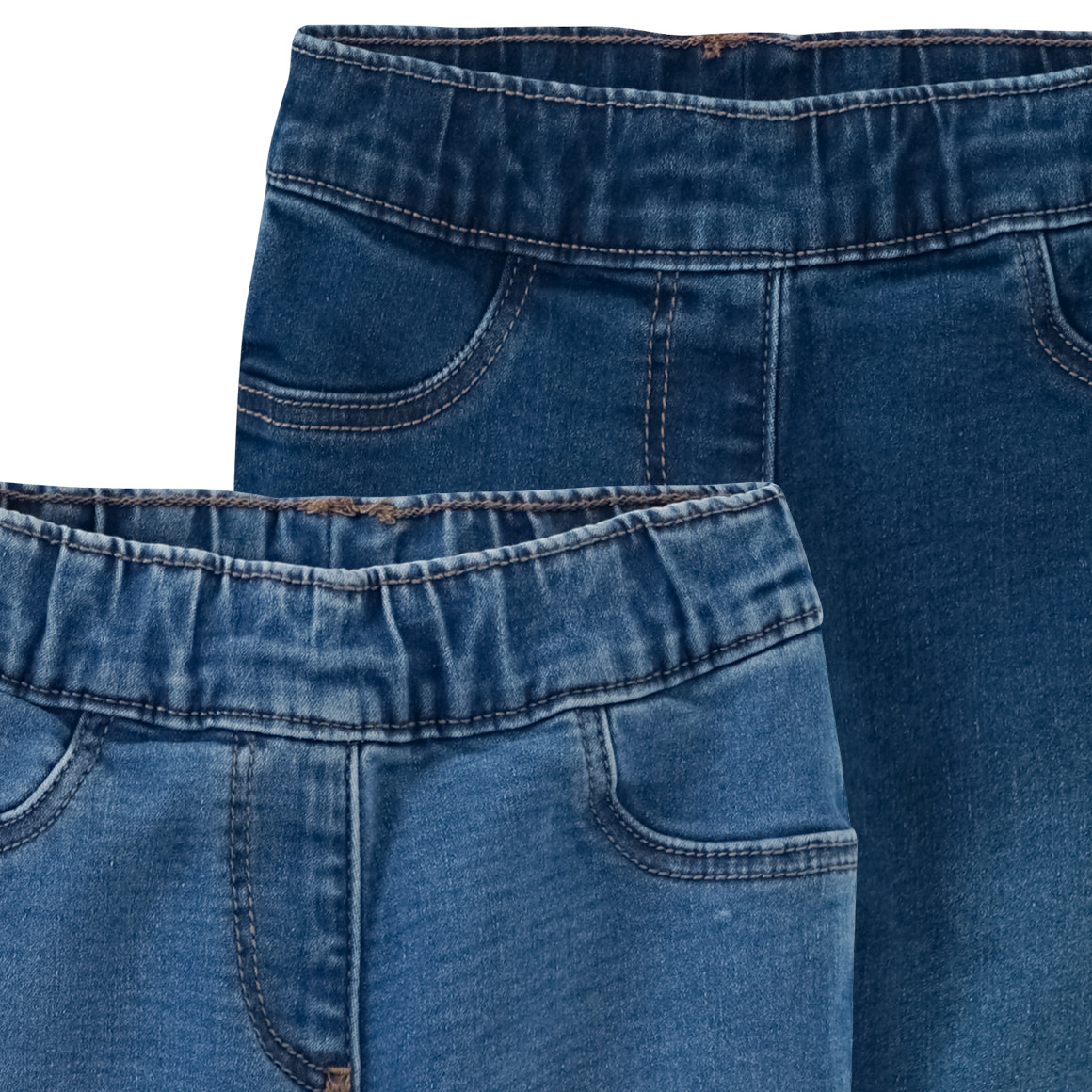 Famy 2 Mädchen Jeggings mit Stretch-Bund hellblau / dunkelblau