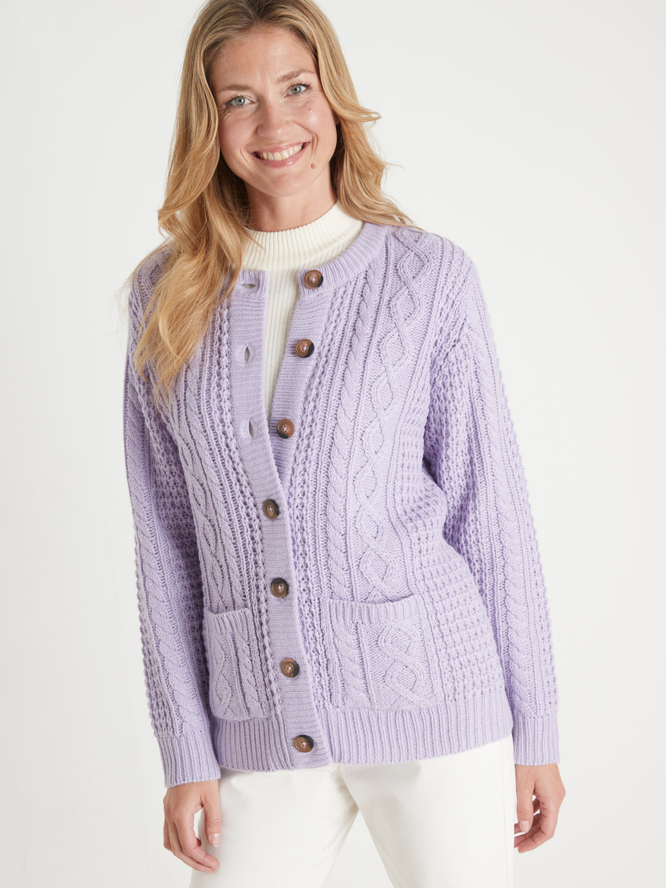 Cardigan torsadé col rond