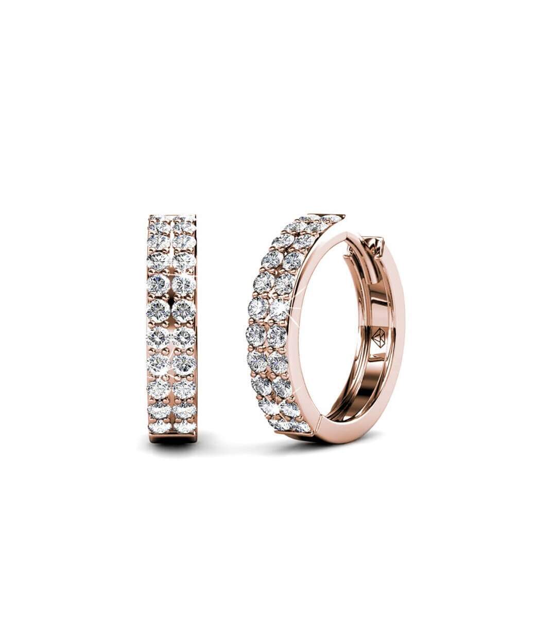 Boucles d'oreilles Glamour - Or Rosé et Cristal