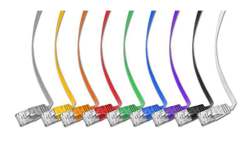 Slimpatchkabel RJ-45 - RJ-45, Cat 6, UTP, 0.5 m, BlauUnscreened/Unshielded Twisted-Pair-Kabel (UTP) mit Klinkenschutz