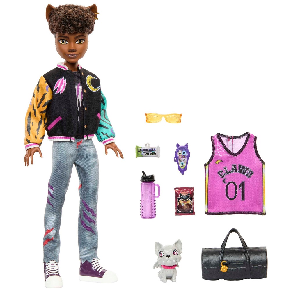 Monster High Clawd Wolf Puppe mit Haustier und Zubehör