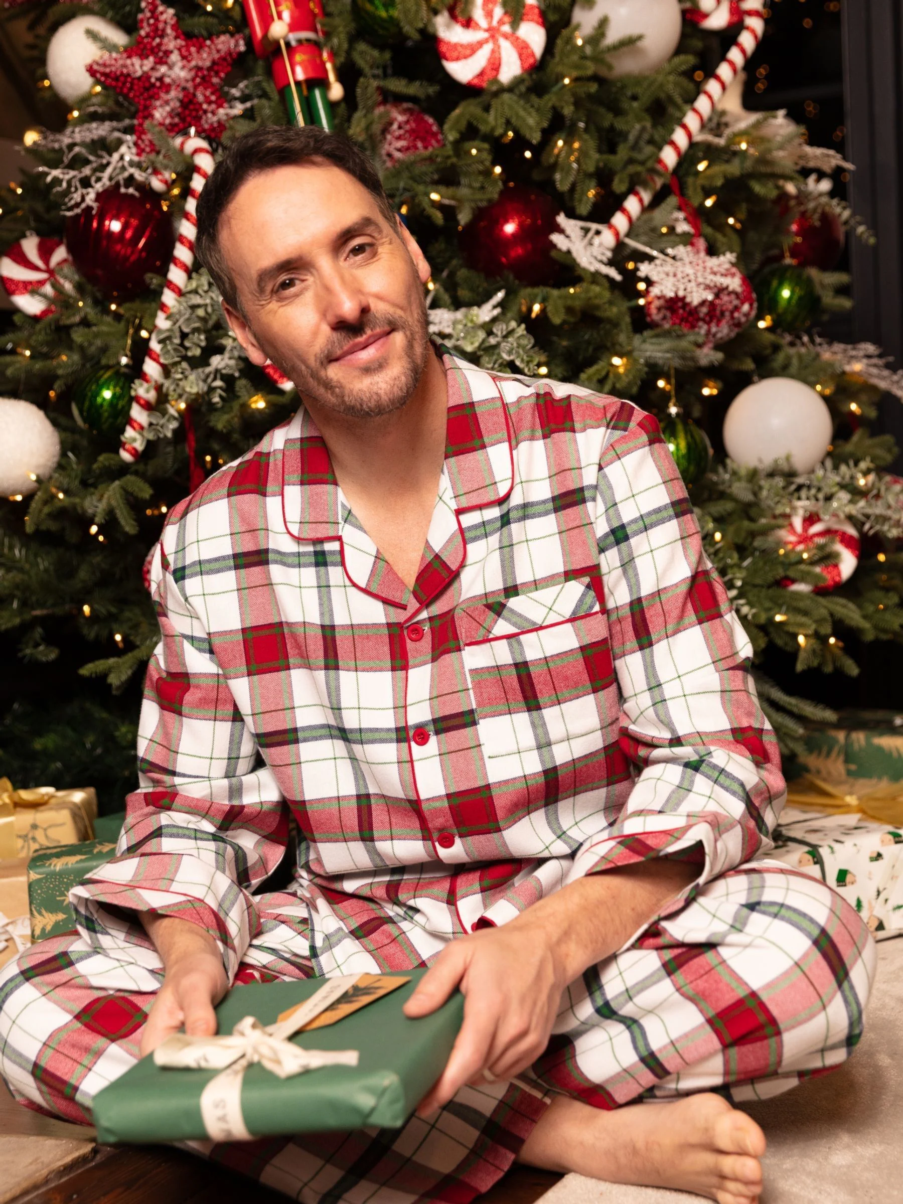 Cyberjammies geruite herenpyjamaset met lange mouwen van 100% katoen