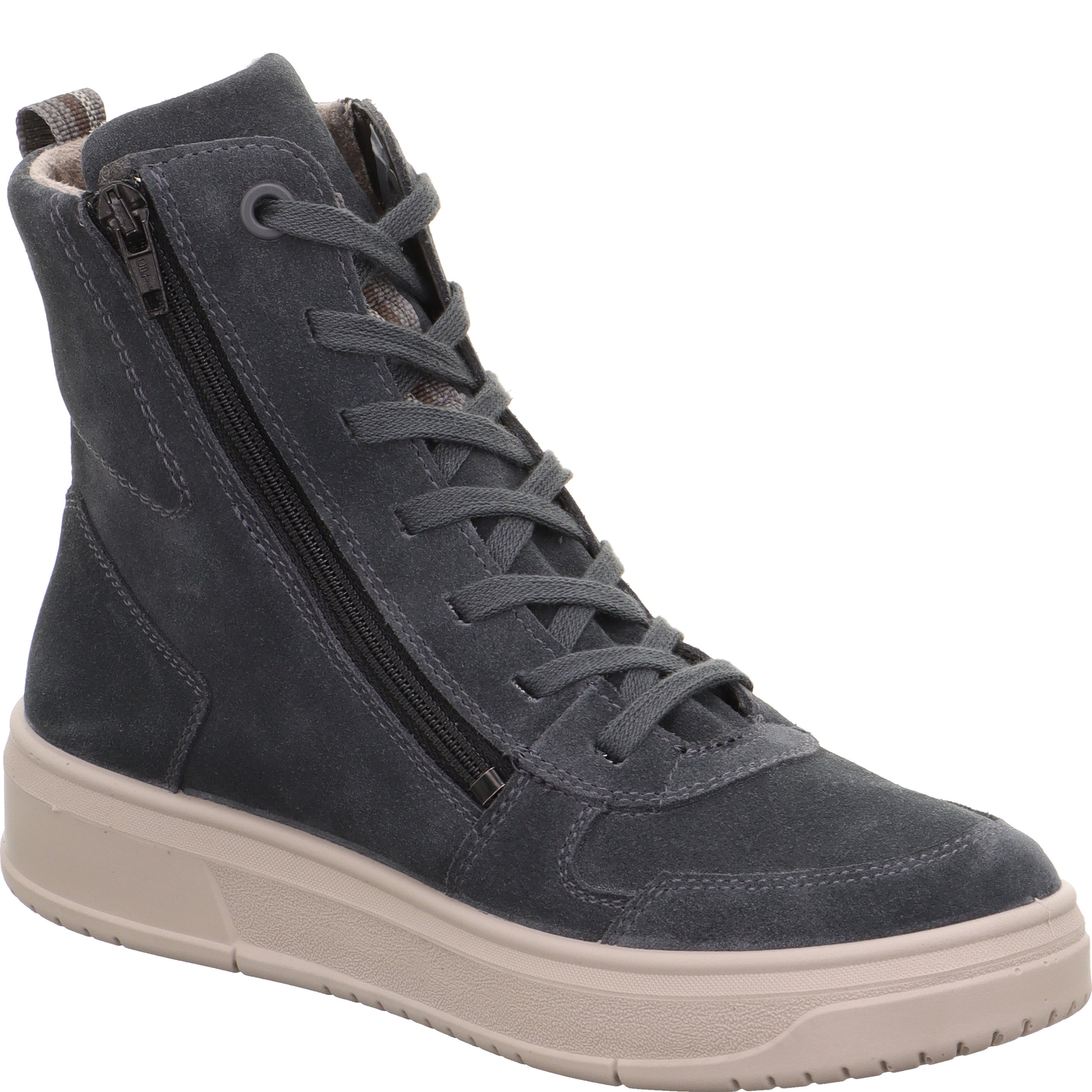 legero REJOISE Damen  Schnürboots mit Reißverschluss - Farbe: Charcoal - Größe: 6.5