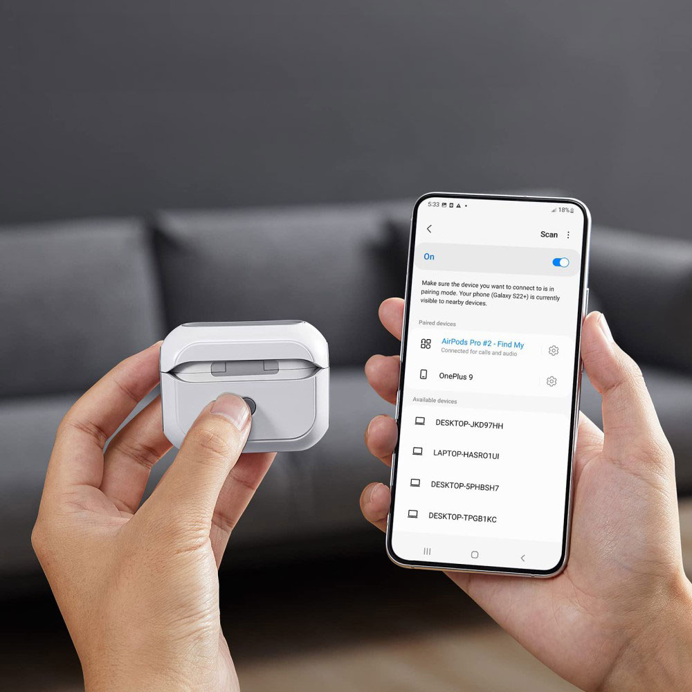 AirPods Pro 2 / AirPods Pro Orbit Hybrid Series MagSafe Hybrid Hülle mit Handschlaufe - Grau / Weiss