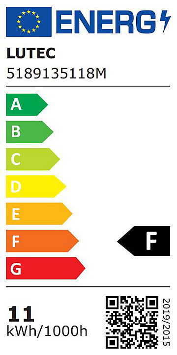 Applique murale extérieur LED intégrée Gemini 500lm 10,5W IP54 Lutec blanc mat L.14 cm x H.6,5 cm x P.9 cm