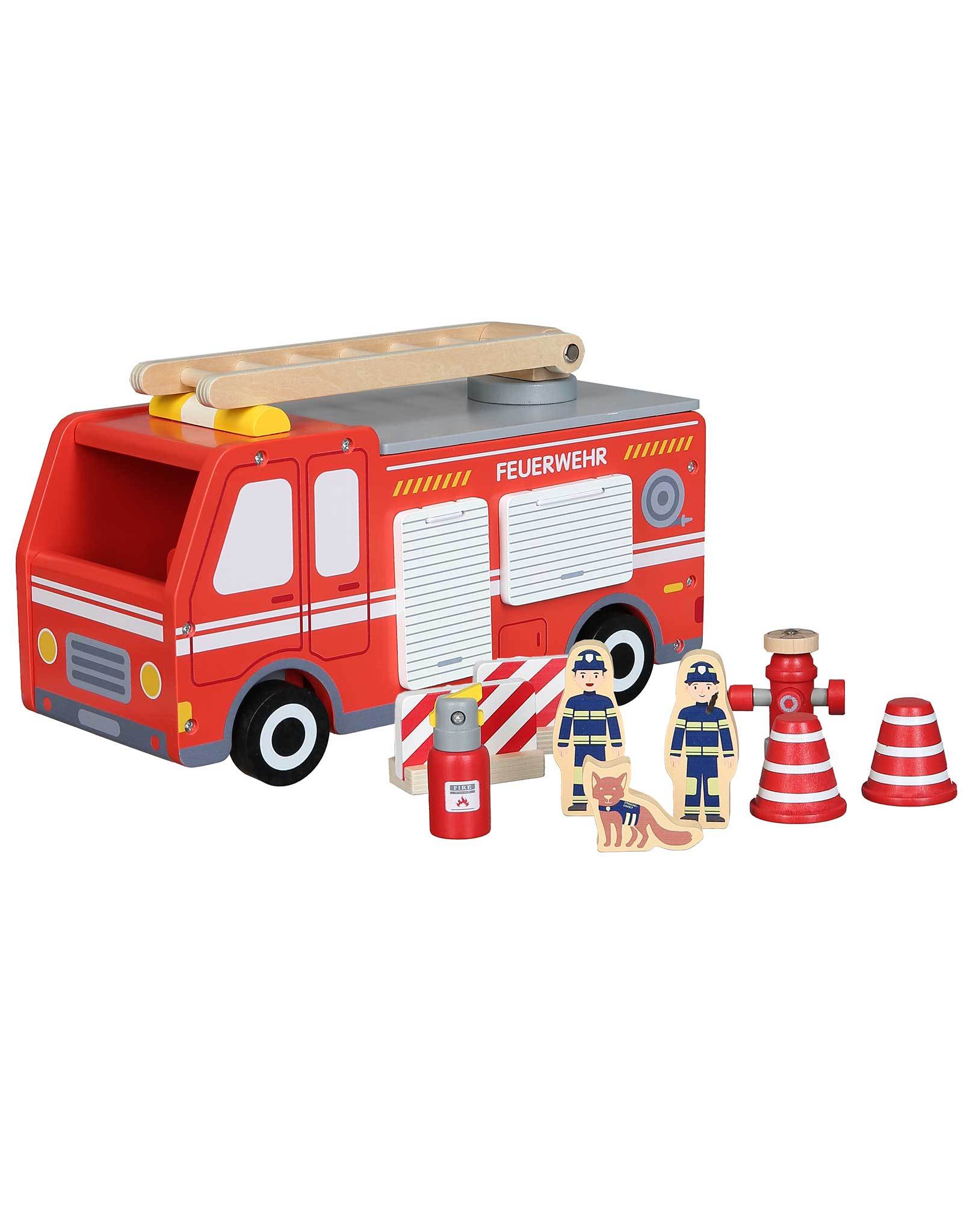 Feuerwehrwagen LÖSCHTRUPP aus Holz