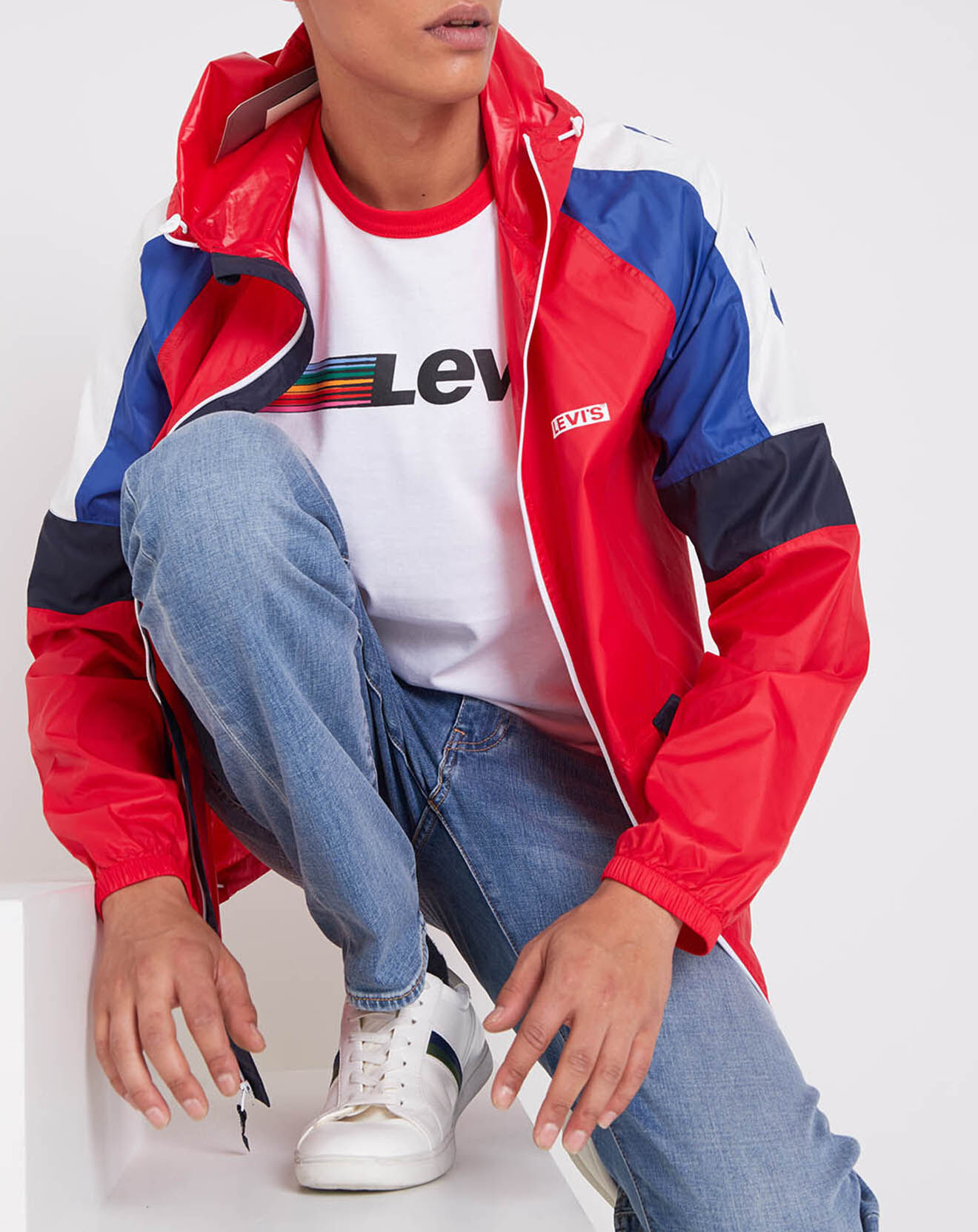 Levi's® Veste coupe vent Colorblock Windrunner rouge