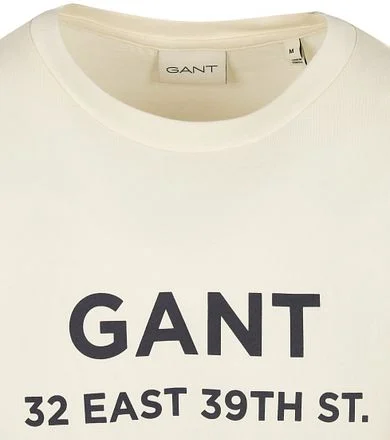 Gant T-shirt Graphic Logo Ecru 2003301-130 kopen