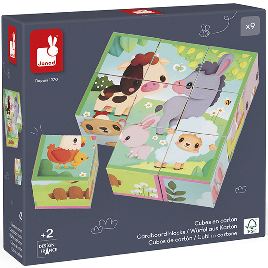 Janod blokkenpuzzel dieren - 9 st