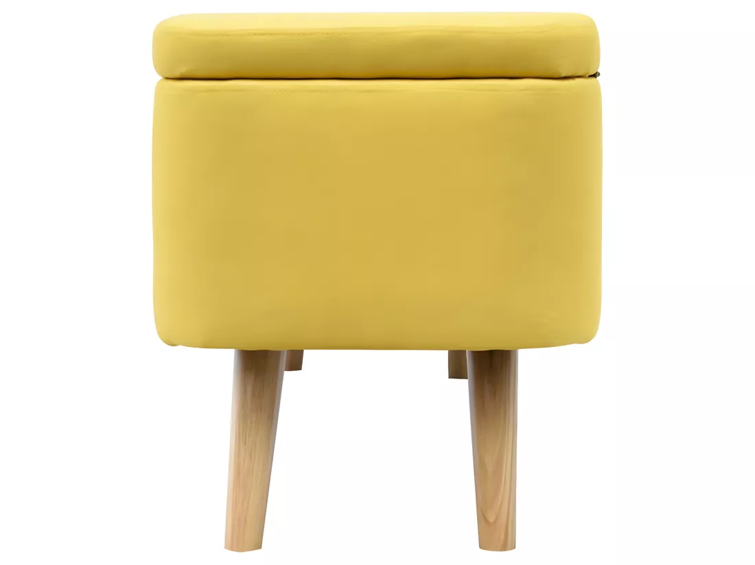 Bout de Lit avec Rangement en Tissu avec Pieds Bois - L101cm