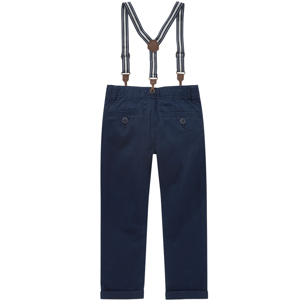 Yigga Jungen Chinohose mit Hosenträgern dunkelblau