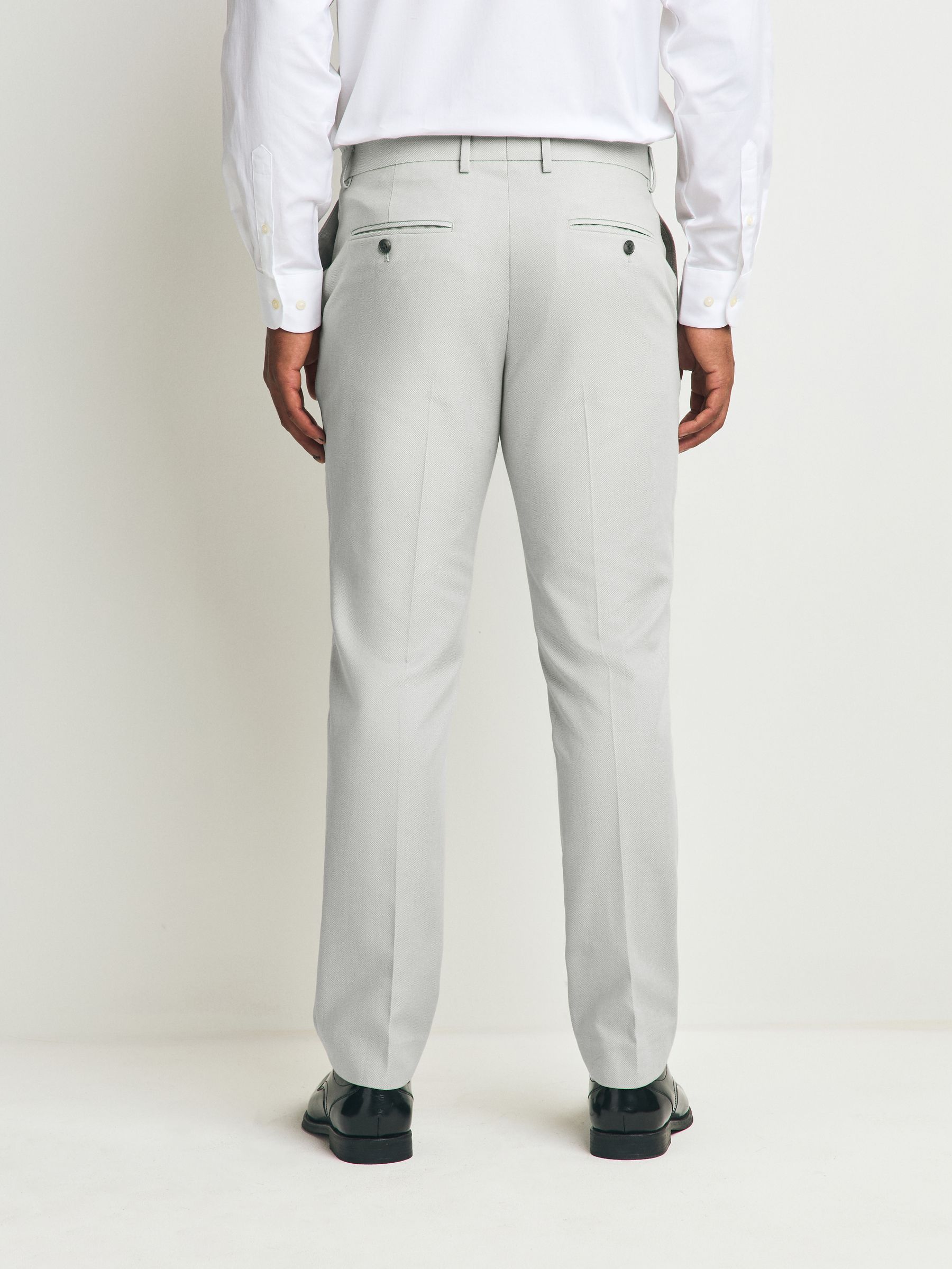 Neutraal - Slim Fit - Kostuum met textuur: broek