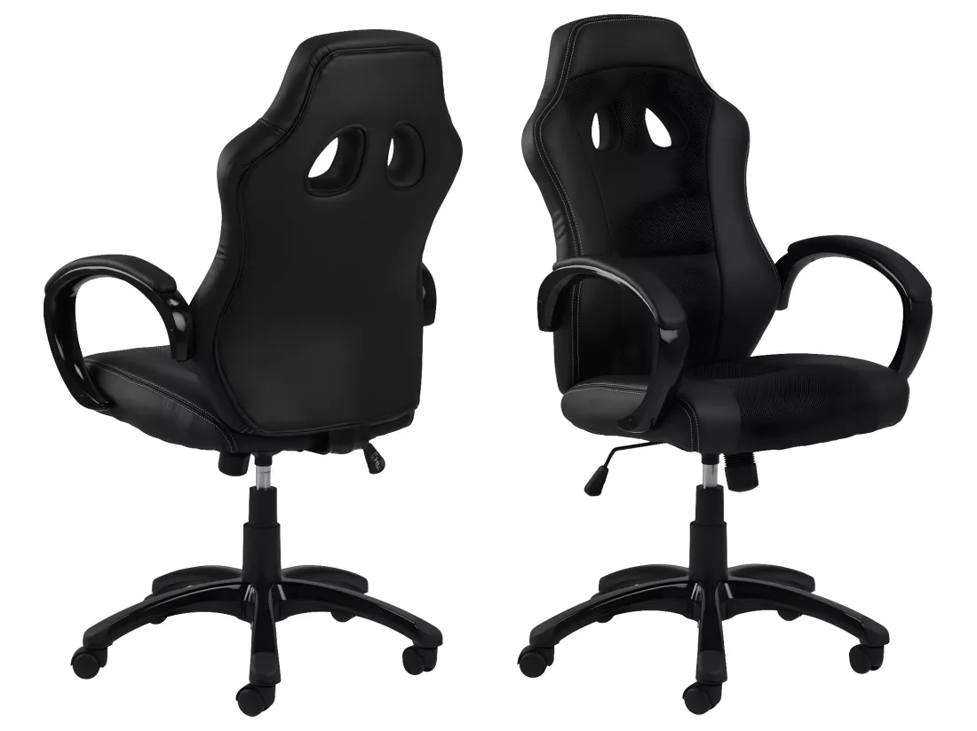 Race chaise de bureau gamer Simili cuir PU noir.