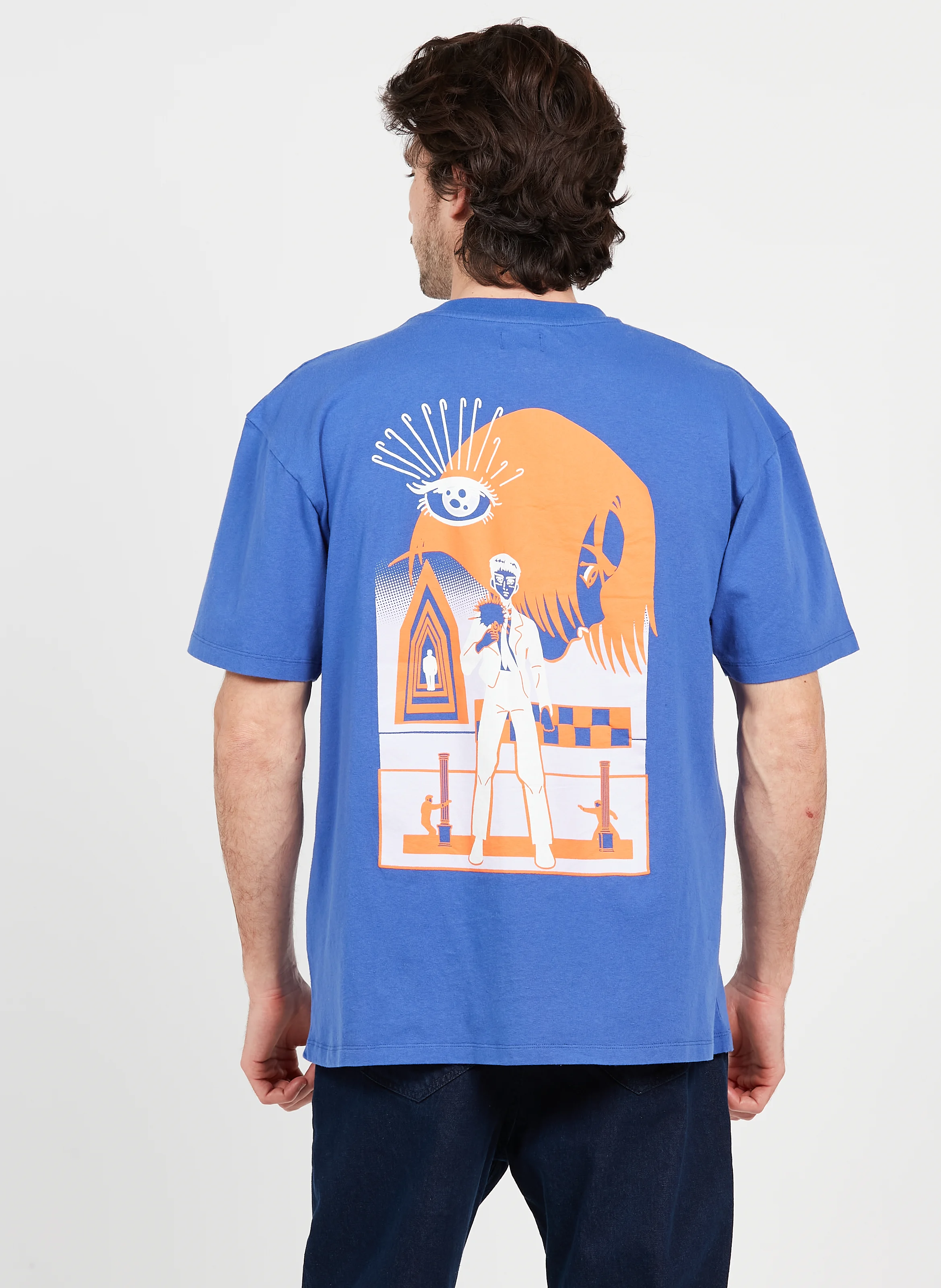 T-shirt à sérigraphie en coton | Bleu