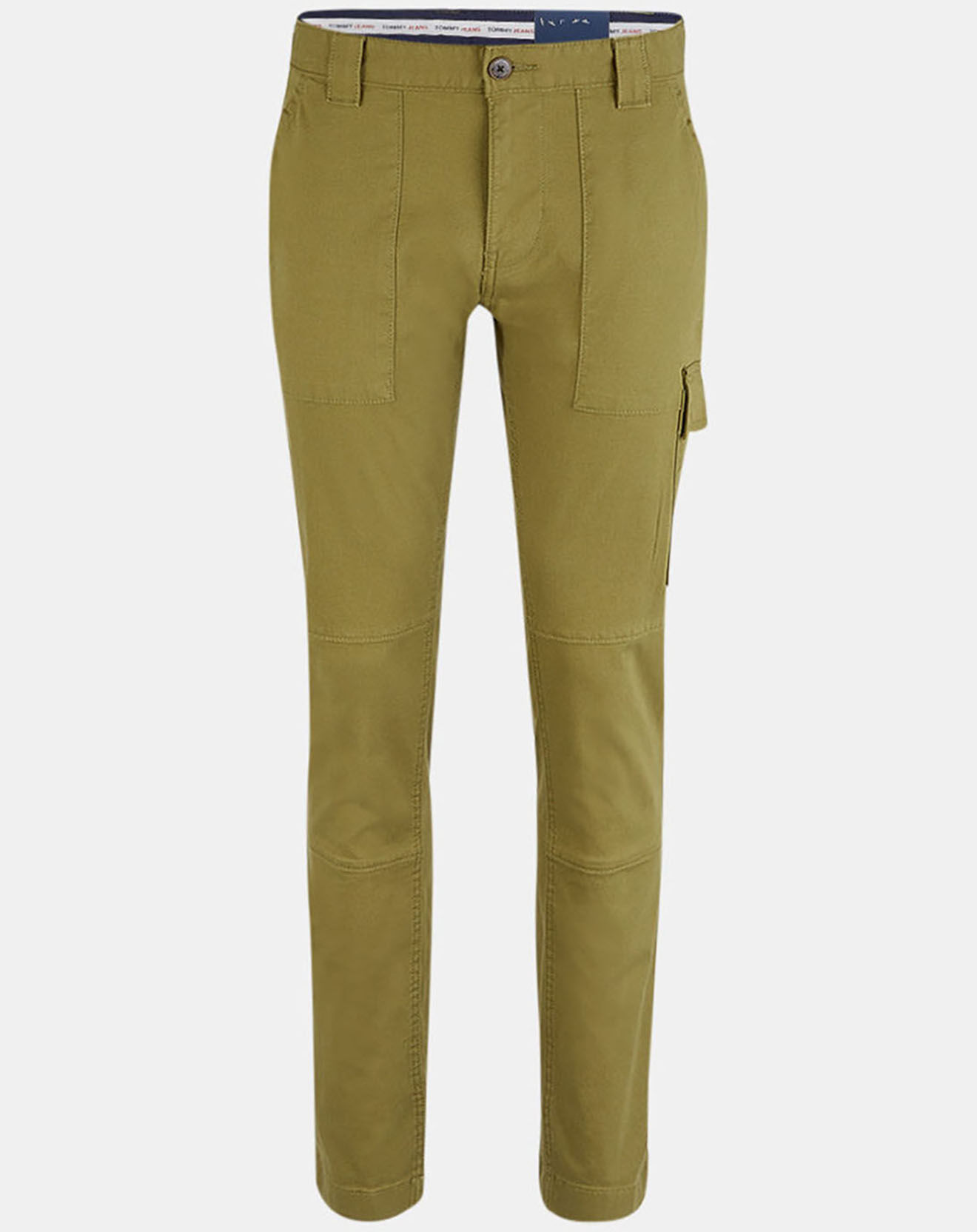 Tommy Jeans Pantalon en Coton Bio slim fit scanton dobby cargo kaki