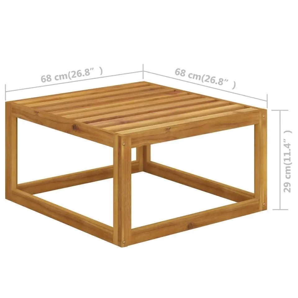 vidaXL - Tuinset - Crème - Acaciahout - 7 stuks - Met kussens