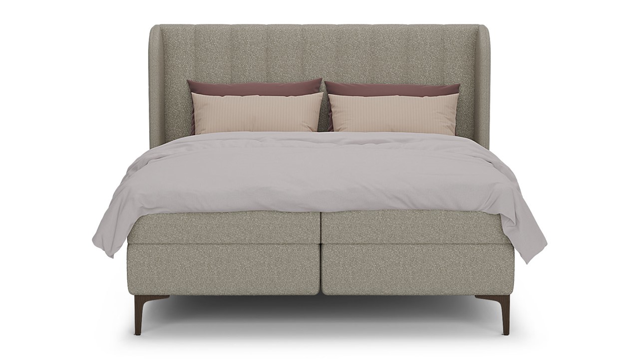 Boxspring Ivory - Soft teddy taupe