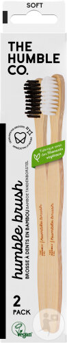 The Humble Co Bad Bambou Soft Brosse À Dents Blanc-Noir Adulte 2 Pièces