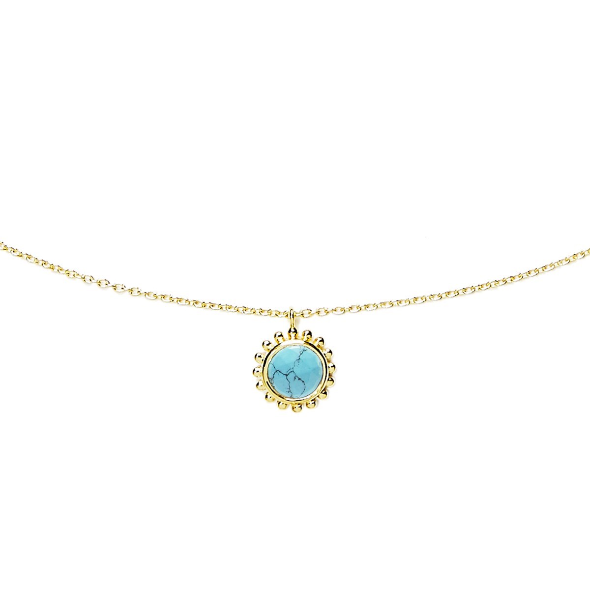 Collier soleil et pierre