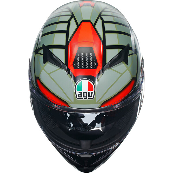 AGV - Casque K3 Decept Vert / Rouge / Noir Mat