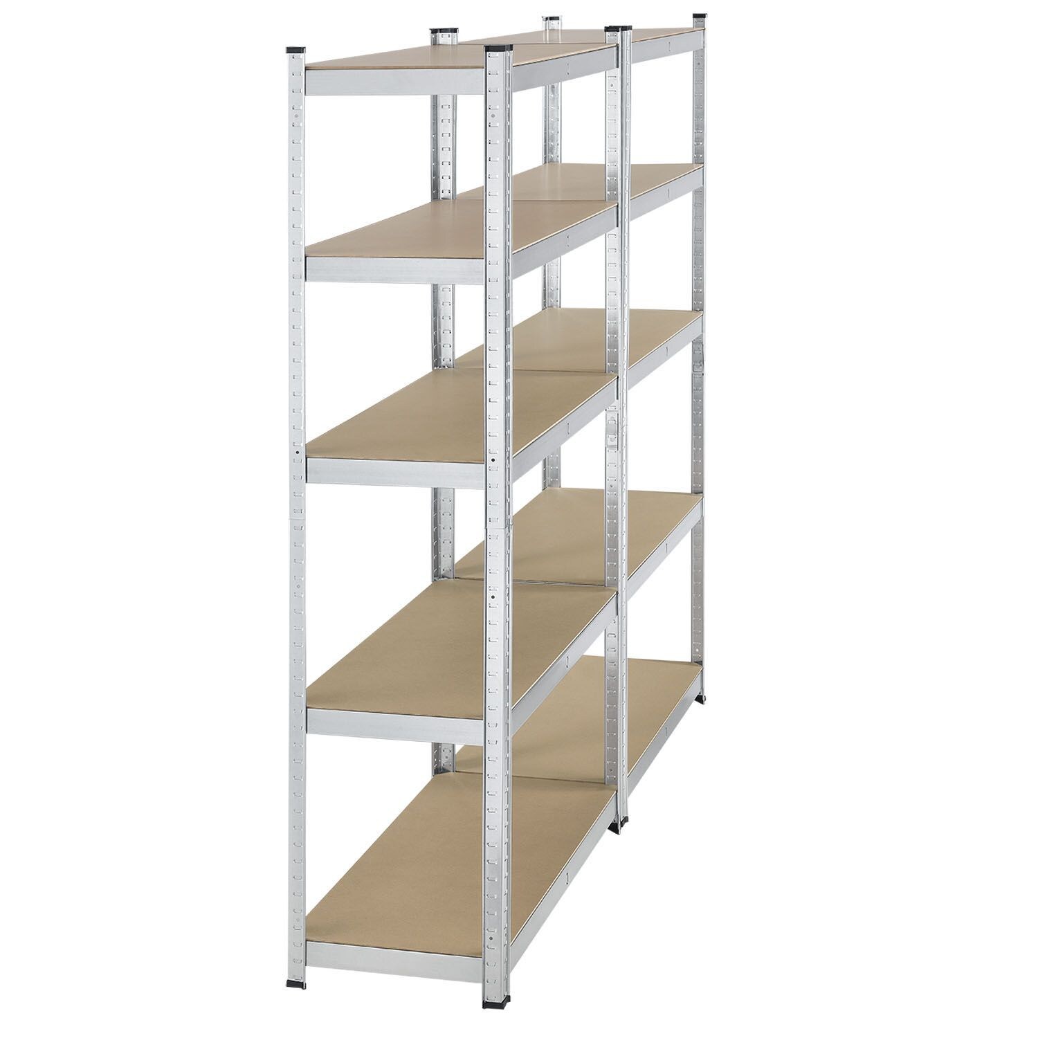 Juskys Lagerregal Basic 2er Set 180x90x40 cm – Metall Schwerlastregal, 10 Böden, 1750 kg, verzinkt