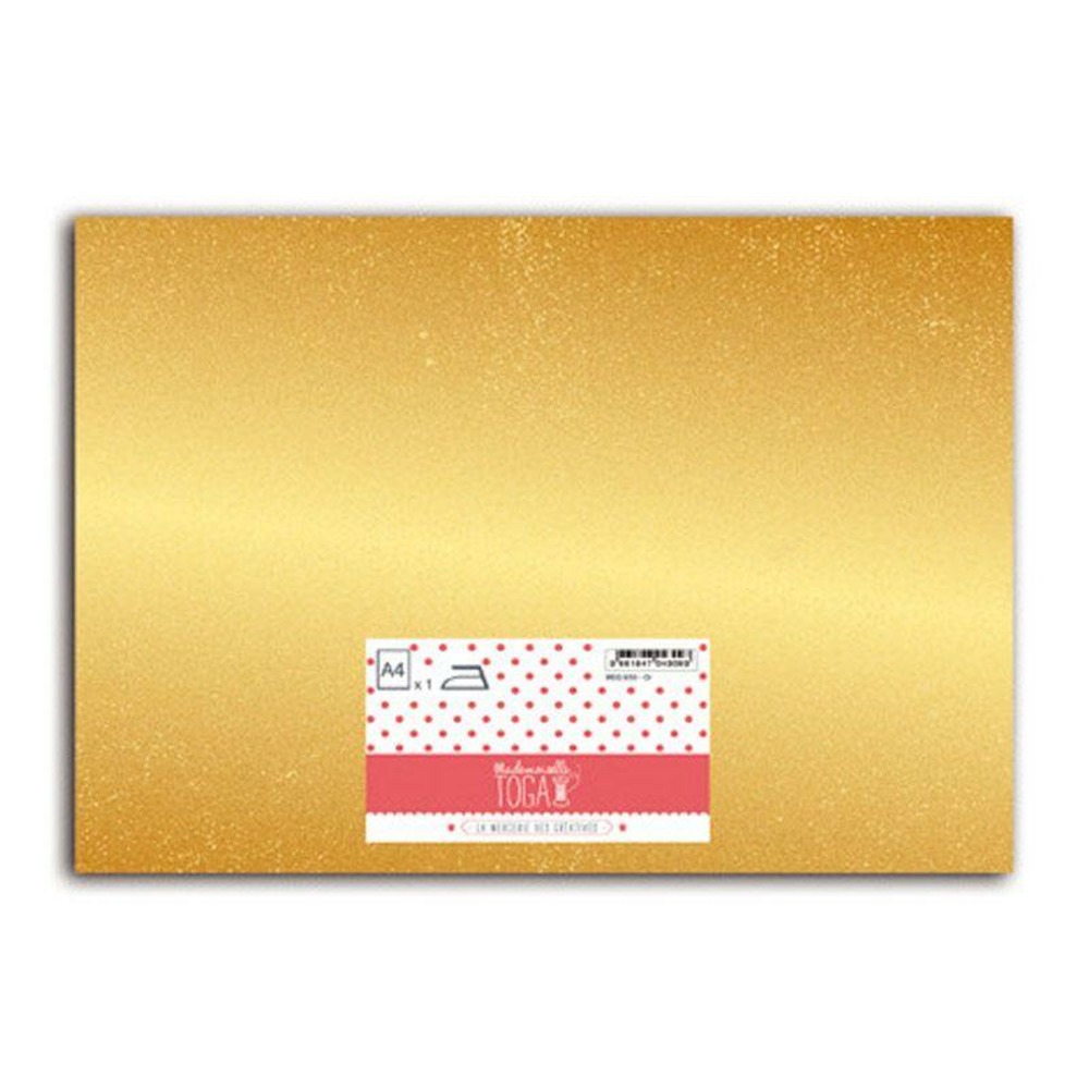 Flex thermocollant - or effet miroir - 30 x 21 cm