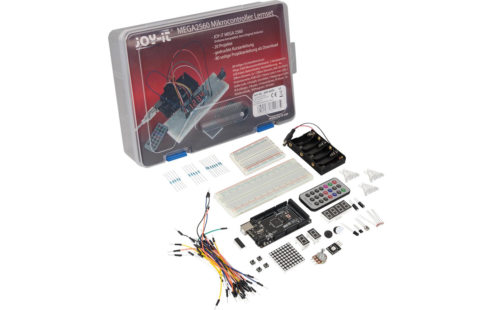 Starter Kit Mega2560 Arduino Mikrocontroller LernsetArduino Starterkit mit Breadboard und 86 Komponenten