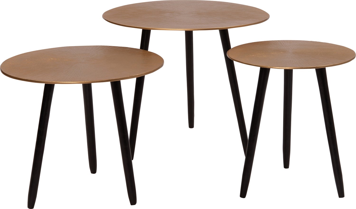 Intratuin bijzettafel Riley goud / zwart D 40 H 35 cm