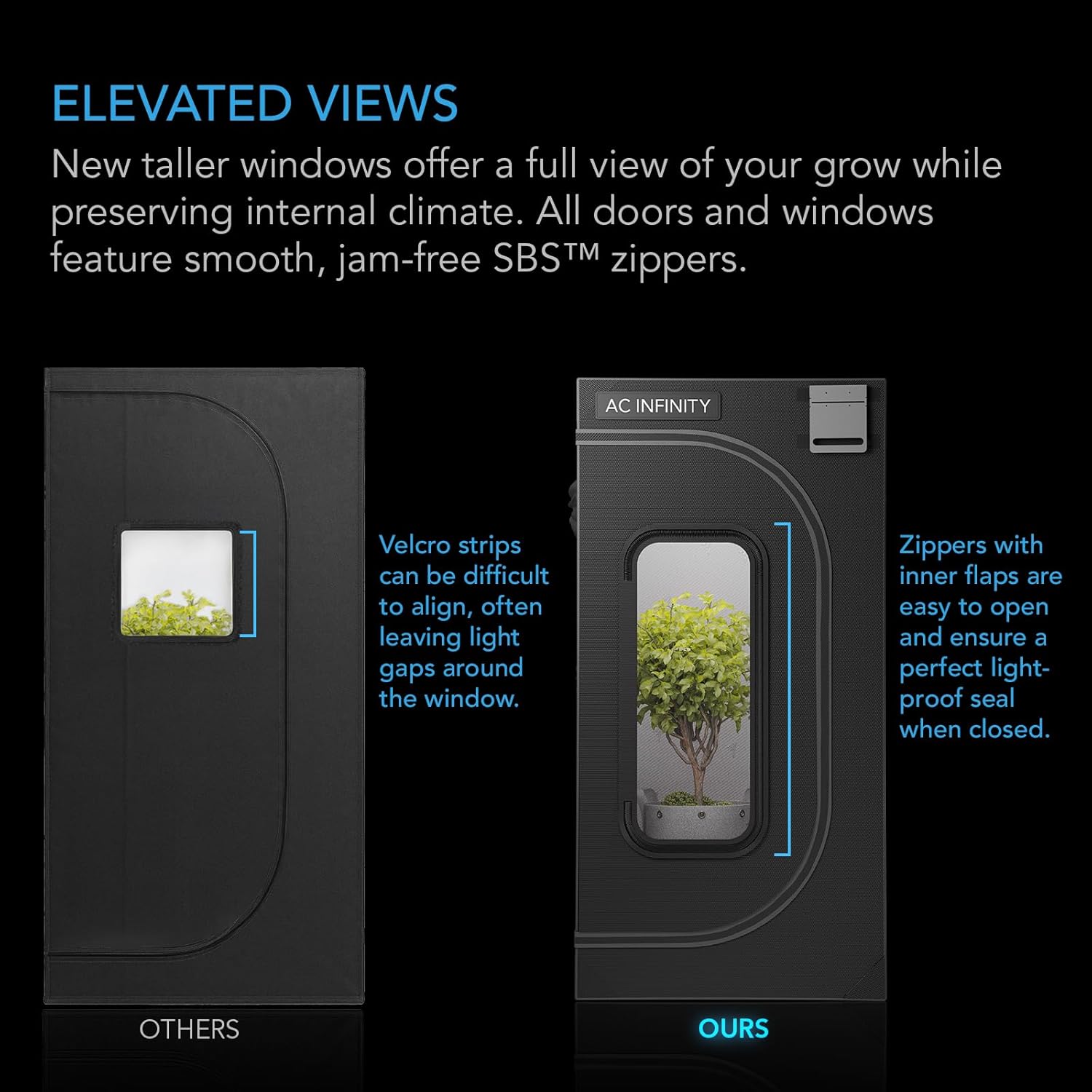 AC Infinity CLOUDLAB 733, Advanced Grow Zelt 90 × 90 × 180 cm, 25 mm Mylar, 25 mm Stahlstangen, laborgetestet höchste Reflexion, großes Sichtfenster, Montageplatte für Controller, Indoor Growing
