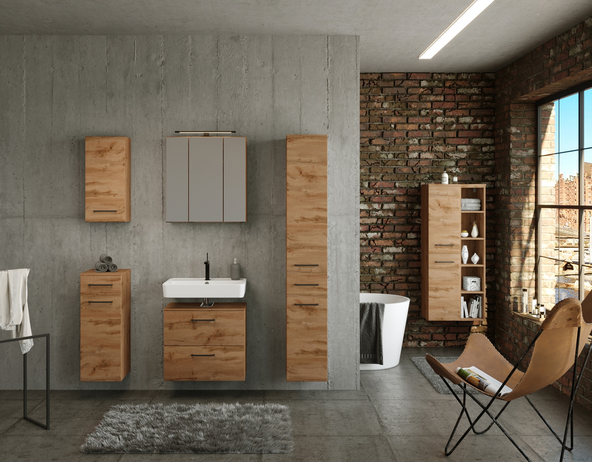Bad-Unterbeckenschrank LIMBURG braun 60cm