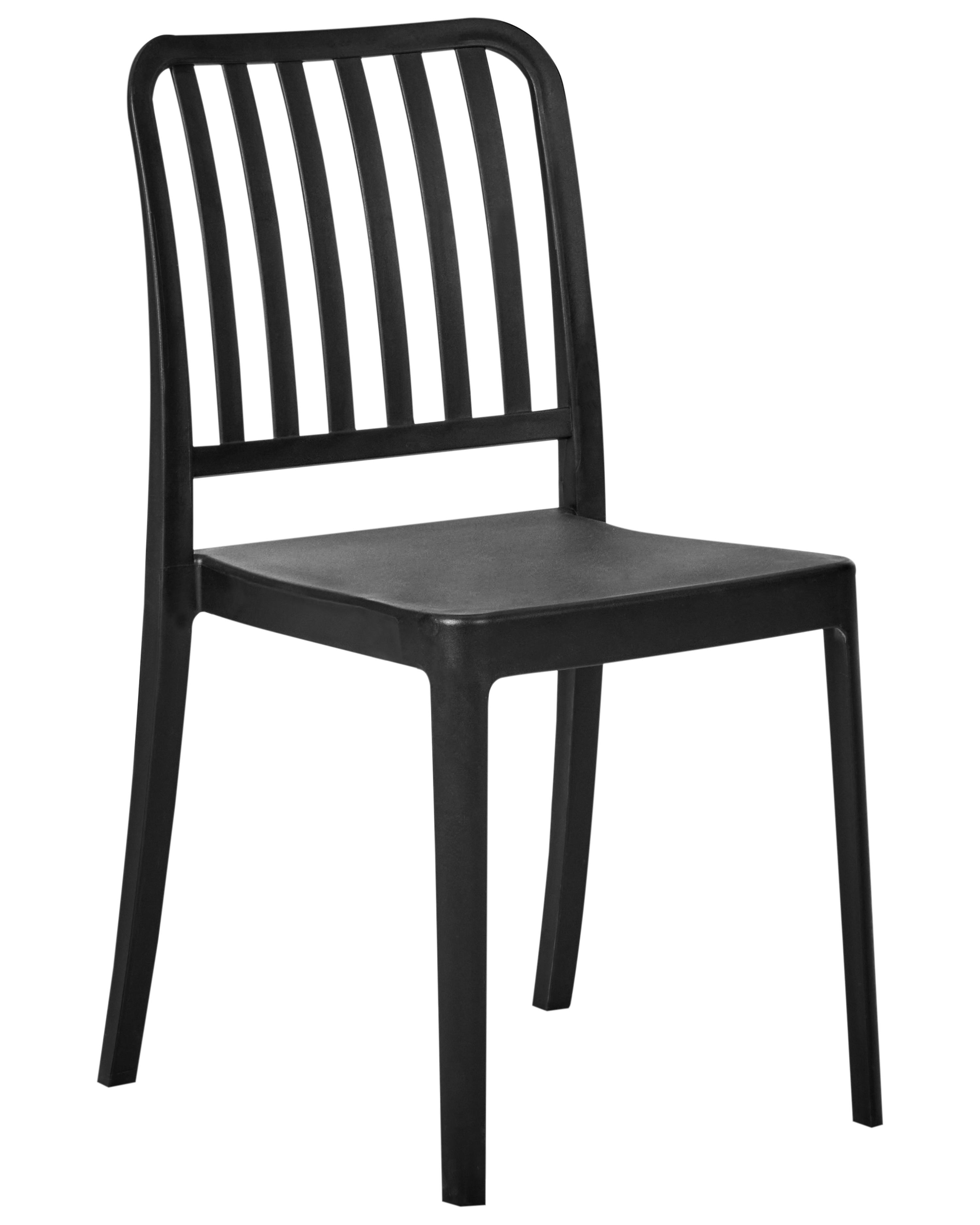 Set van 4 tuinstoelen SERSALE Synthetisch materiaal Zwart