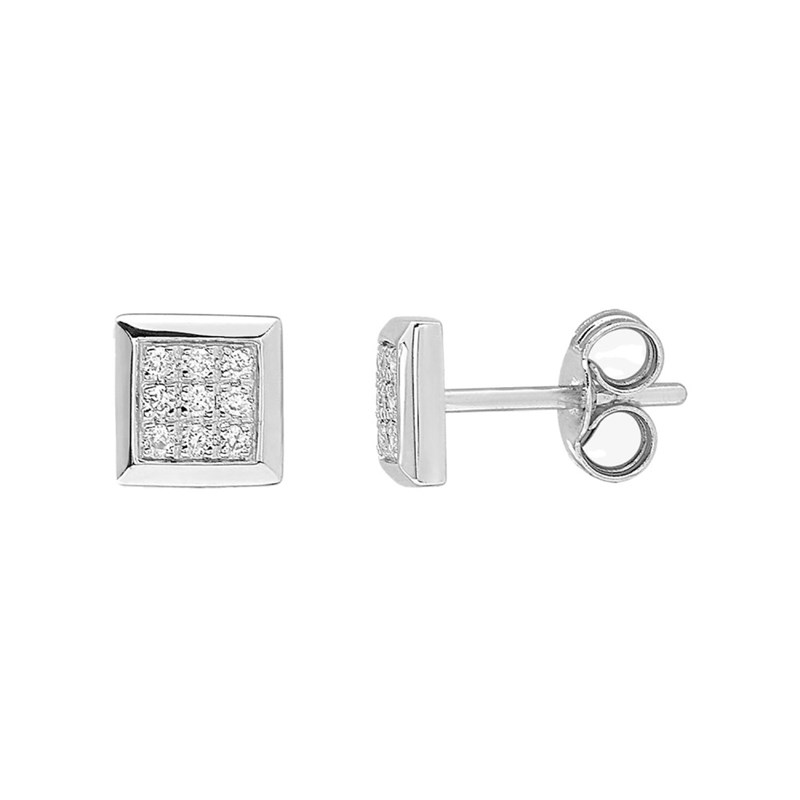 Boucles d'oreilles Femme - Or 18 Carats - Diamant 0,08 Carats