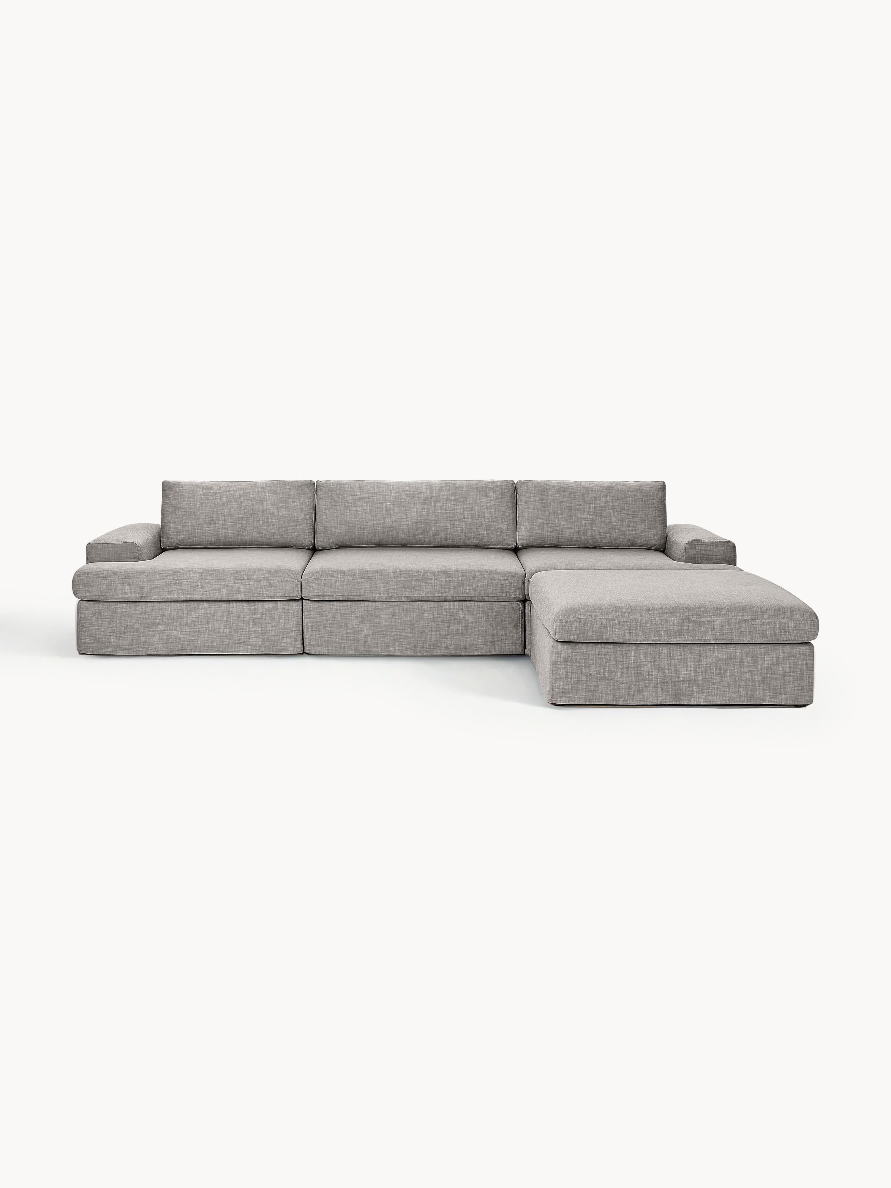 Modulaire bank Russell (4-zits) met poef (links/rechts)