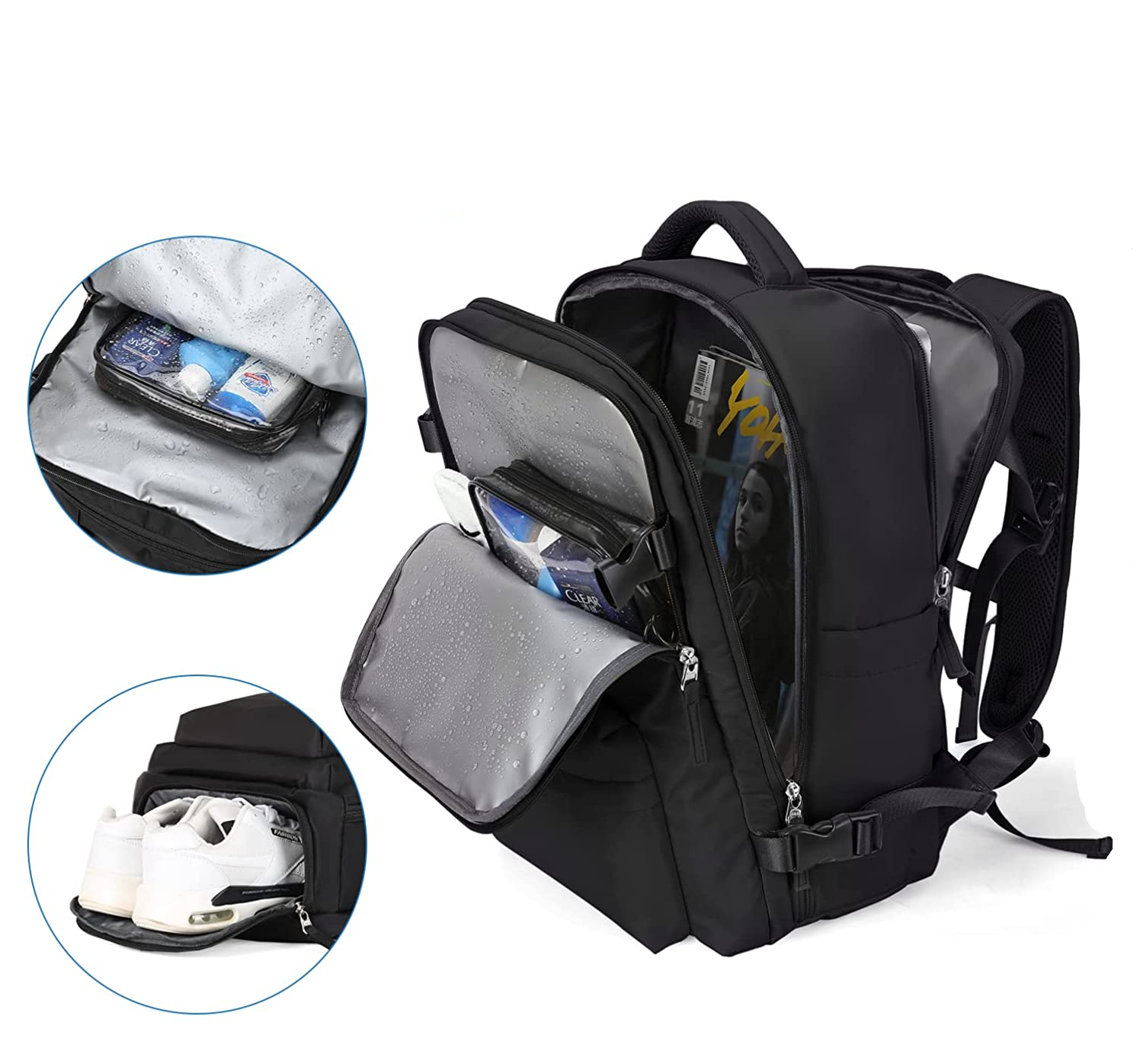 (31x45cm) Wasserabweisende Reise Tasche mit Schuh- / Nassfach / Laptop Fach bis 15.6