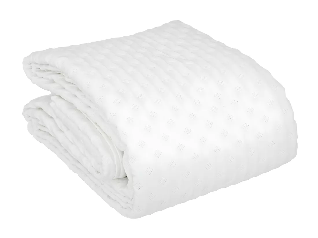 Dessus de lit Blanc 240 x 260 cm avec 2 Taies