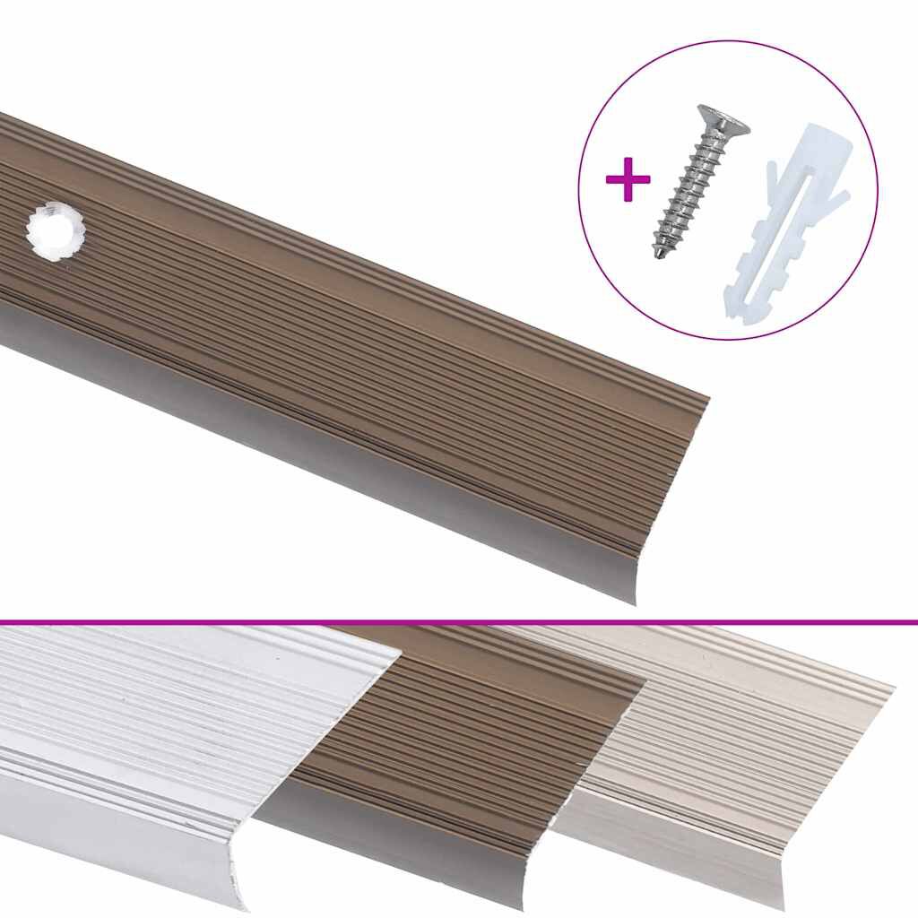 vidaXL L-vormige trapneuzen 5 stuks aluminium 90 cm