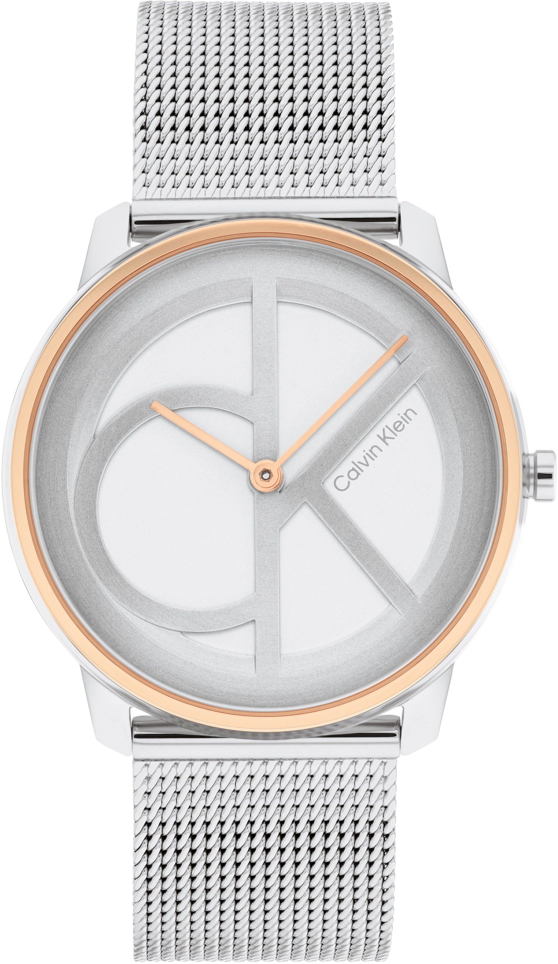 Calvin Klein Quarzuhr »CK ICONIC 35 mm« Armbanduhr, Damenuhr, Mineralglas, Edelstahlarmband