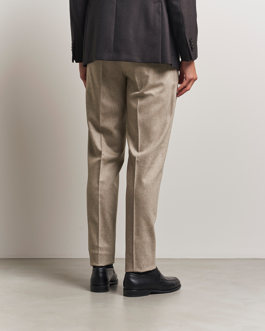 PT01 Slim Fit Wool/Cashmere Drawstring Trousers Beige