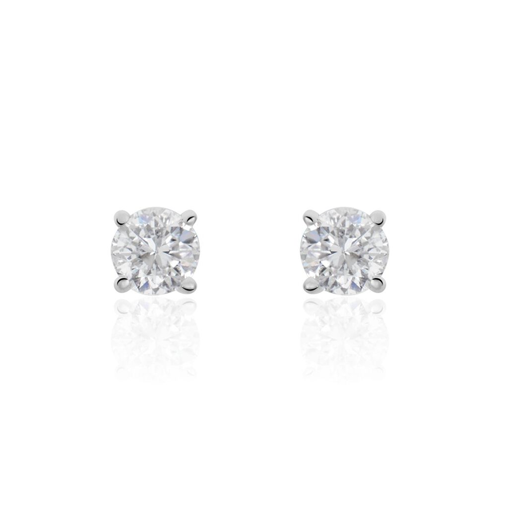 Boucles D'oreilles Puces Aphrodite Or Blanc Diamant