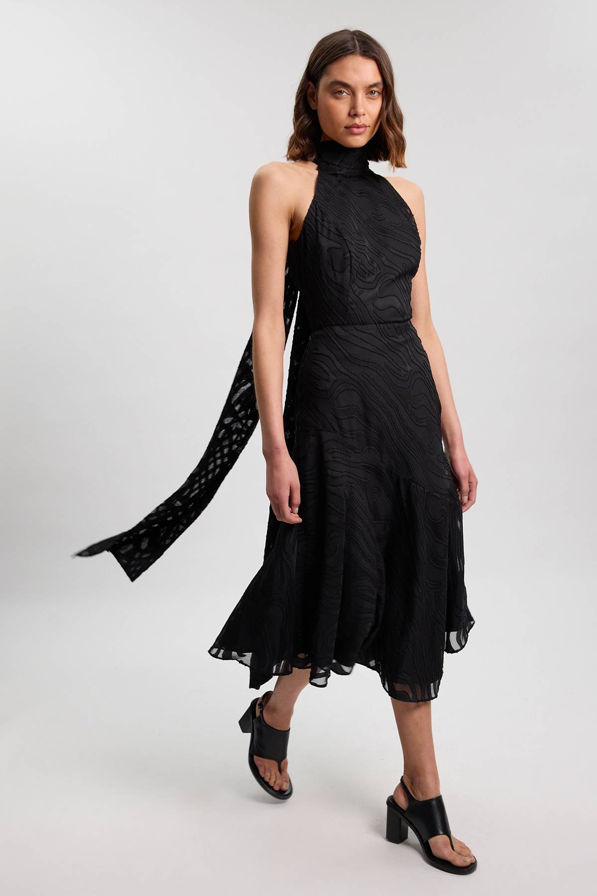 KarenMillen Jupe Tissée À Panneaux Avec Rayures Auto-texturées Slub